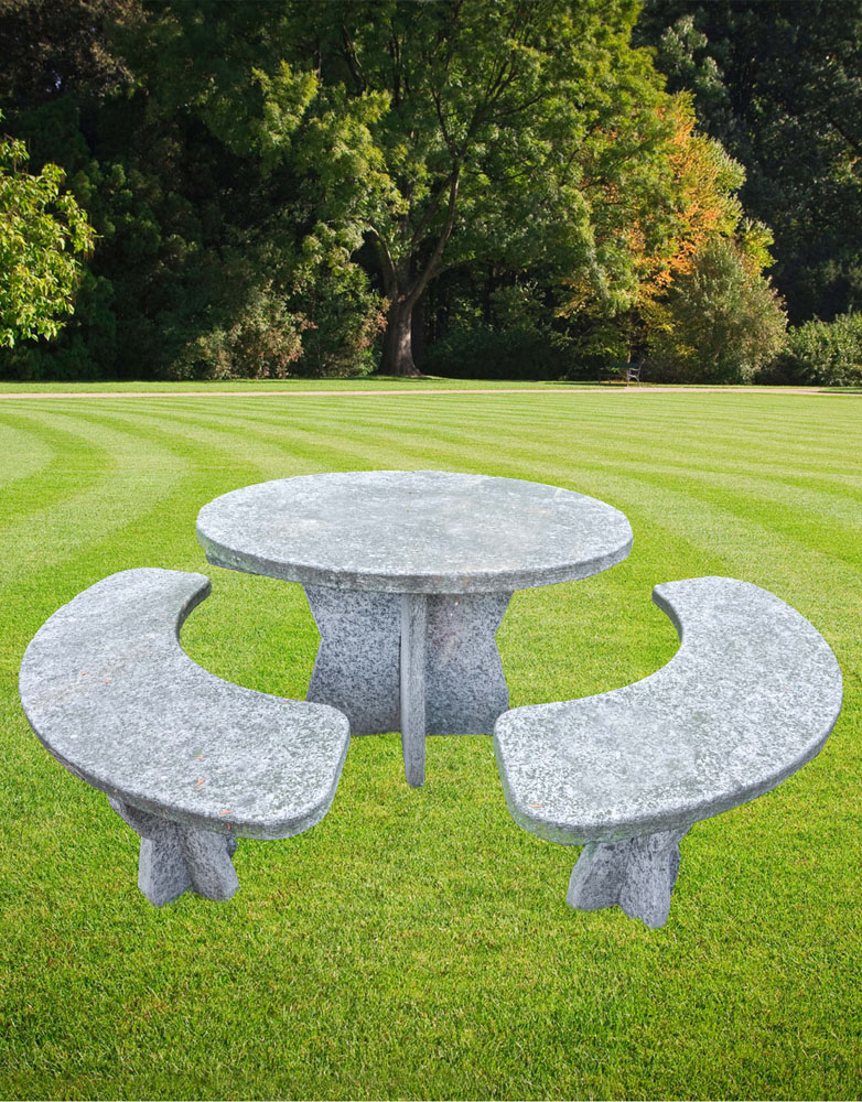 Set Tavolo Rotondo Serizzo